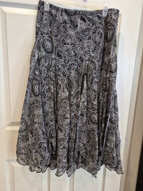 5/25 Women's Black & White Paisley Tiered Skater Skirt
